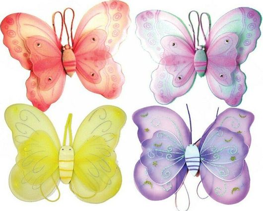 Αποκριάτικα Φτερά Πεταλούδας Τσα-Φαλ Α15455 Διπλά Τυχαίας Επιλογής Χρώματος