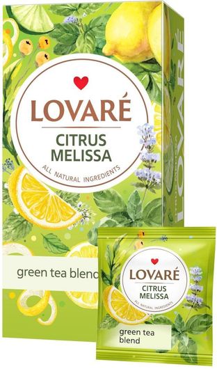 Τσάι Lovare Πράσινο Citrus Melissa 80gr Σετ 24τμχ