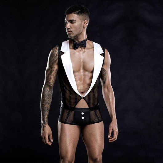 Ανδρικό Sexy Σετ Kinksters Chelner-Ospatar Μαύρο S/L
