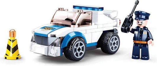 Τουβλάκια Sluban Police Car With Pull Back Motor Σετ 90τμχ για 6+ Ετών