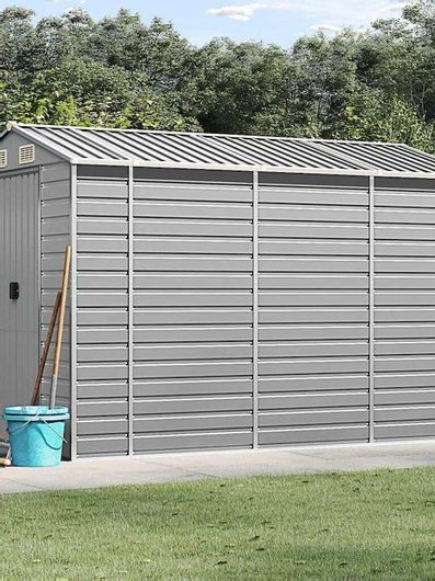 Αποθήκη Κήπου VidaXL Μεταλλική Γαλβανιζέ με Διπλή Πόρτα & Αεραγωγό 1.91x3x1.98m