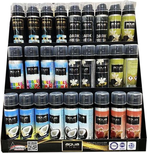 Αρωματικά Αυτοκινήτου Aqua Σπρέι 75ml Σετ 27τμχ