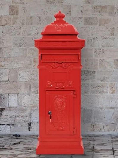 Γραμματοκιβώτιο vidaXL 43891 Vintage Εξωτερικού Χώρου Μεταλλικό 35.5x32x102.5cm Κόκκινο