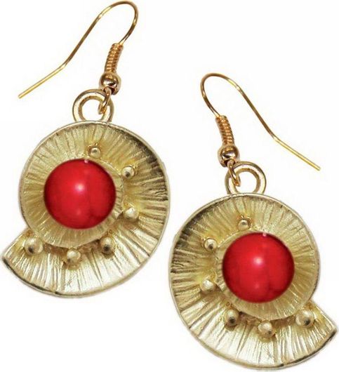 Γυναικεία Σκουλαρίκια Κρεμαστά Kostibas Κοχύλια με Χάντρα