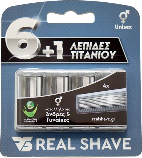 Realshave Ανταλλακτικές Κεφαλές με 6 Λεπίδες για Ευαίσθητες Επιδερμίδες 12τμχ
