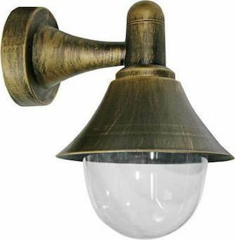 Επιτοίχιο Εξωτερικό Φωτιστικό Adeleq 9-9471 με Καπέλο E27 IP44 Μπρούτζινο