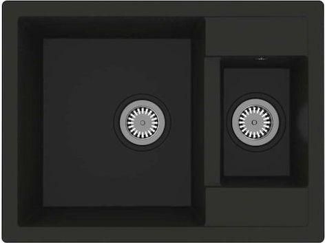 Ένθετος Νεροχύτης Κουζίνας VidaXL 147085 από Συνθετικό Γρανίτη 58x44cm Μαύρο