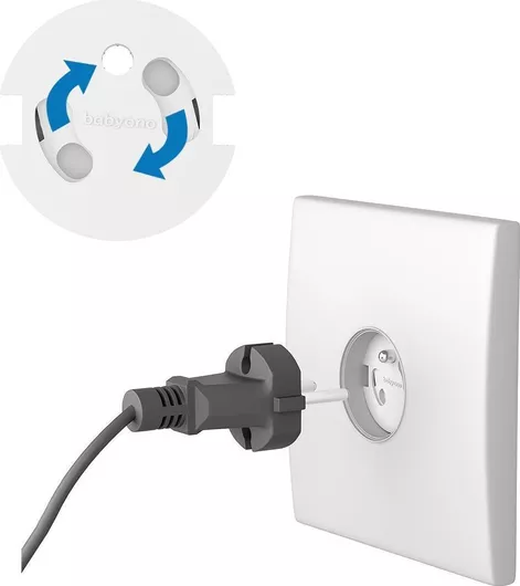 Babyono Προστατευτικά Καλύμματα για Πρίζες με Αυτοκόλλητο από Πλαστικό Λευκό 10τμχ