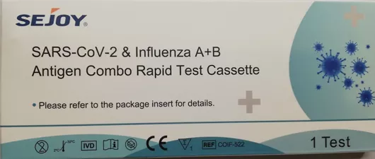 Sejoy SARS-CoV-2 & Influenza A+B Antigen Combo Rapid Test Cassette 1τμχ Αυτοδιαγνωστικό Τεστ Ταχείας Ανίχνευσης Αντιγόνων Covid-19 & Γρίπης