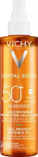 Vichy Capital Soleil Cell Protect Invisible Αδιάβροχο Αντηλιακό Λάδι Προσώπου και Σώματος SPF50 σε Spray 200ml