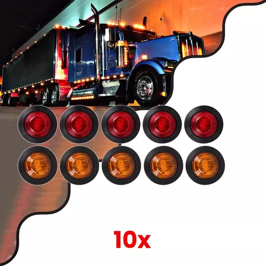 Φως Όγκου Φορτηγού GloboStar 85308 SMD 5730 1W 24V Αδιάβροχο IP65 24V Σετ 10τμχ Κόκκινο