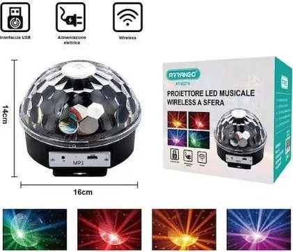 Φωτιστικό Διακοσμητικό Arrango AT48274 Bluetooth με Φωτισμό RGB LED Πολύχρωμο