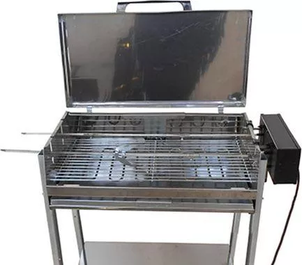 Ηλεκτρική Ψησταριά Κλαπάκης Το Θαύμα 50x30 18 / 10 2 Σούβλες & Μοτέρ Επιδαπέδια 2800W με Καπάκι