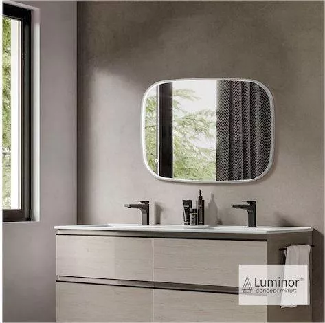 Καθρέφτης Luminor FIZ6080-111 Led Μεταλλικός 80x60cm Ασημί