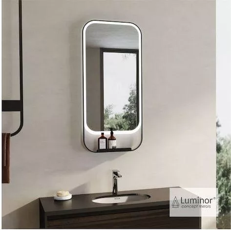 Καθρέφτης Luminor LOF45100 Μπάνιου Led Μεταλλικός 100x45cm Μαύρο