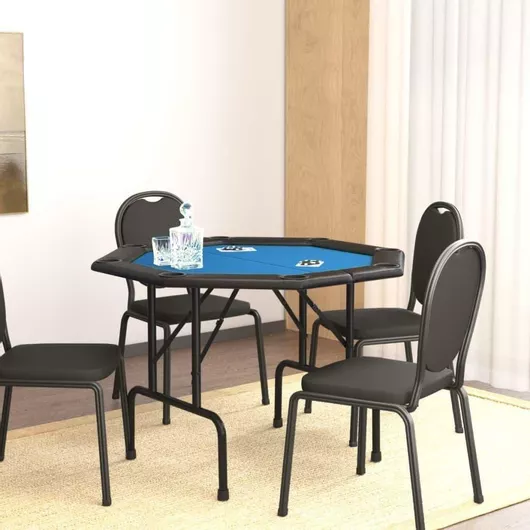 Τραπέζι Poker vidaXL 80405 Μεταλλικό 108x108cm Μπλε