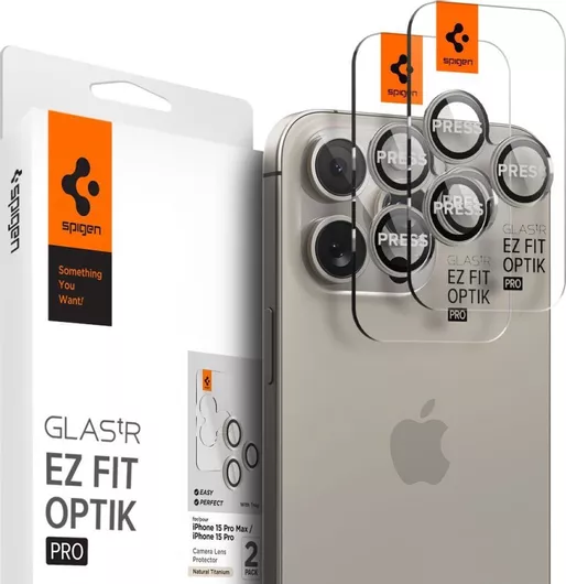 Τζαμάκι Προστασίας Κάμερας Tempered Glass Spigen Cover Optik TR EZ Fit για iPhone 14 Pro / Pro Max / 15 Pro / 15 Pro Max Σετ 2τμχ