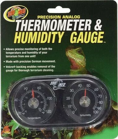 Αξεσουάρ Θέρμανσης/Υγρασίας για Ενυδρεία Ερπετών ZooMed Αναλογικό Θερμόμετρο/Υγρόμετρο