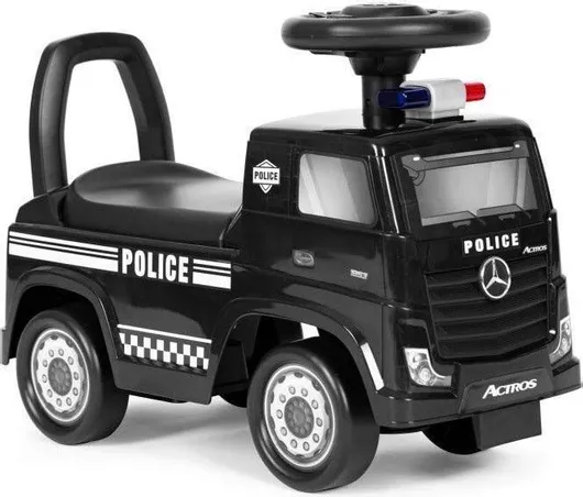 Περπατούρα MultiStore Mercedes Actros Αυτοκινητάκι Αστυνομίας Ride On με Μουσική & Φώτα Μαύρο για 2+ Ετών