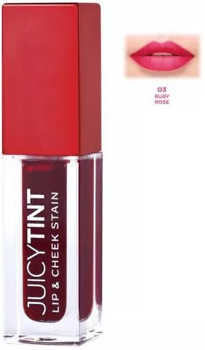 Golden Rose Juicy Tint Lip & Cheek Long Lasting Liquid Lip Stain No3 Ruby Rose 5.2ml