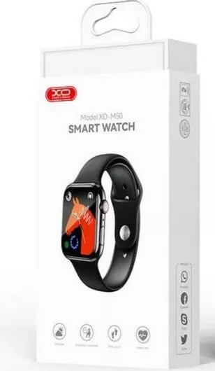XO M50 Aluminium 44mm Smartwatch με Παλμογράφο Μαύρο