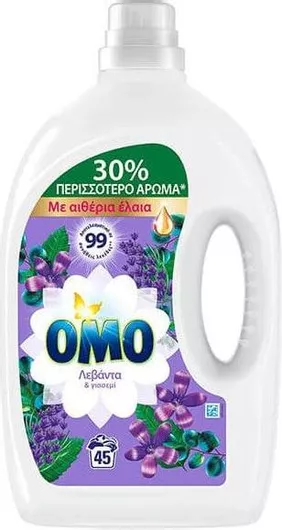 Υγρό Απορρυπαντικό Ρούχων ΟΜΟ 2.25lt 45 Μεζούρες με Άρωμα Λεβάντα