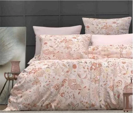Μαξιλαροθήκη MayHome 2224226179 Floral Βαμβάκι & Πολυεστέρας με Φάσα Σετ 70x50cm Ροζ
