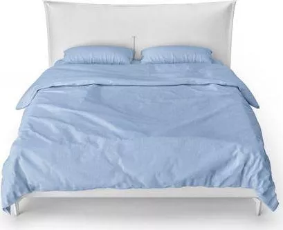 Μαξιλαροθήκη MayHome 2220238143 Μονόχρωμη Βαμβακερή με Φάσα Σετ 70x50cm Γαλάζιο