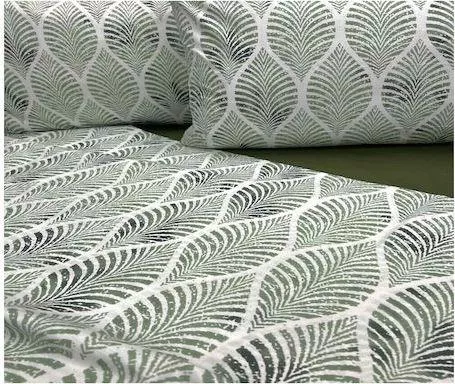 Μαξιλαροθήκη MayHome 2220229013 Γεωμετρικό Βαμβακερή με Φάσα Σετ 70x50cm Πράσινο