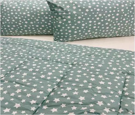 Μαξιλαροθήκη MayHome 2221221024 Γεωμετρικό Βαμβακερή με Φάσα Σετ 70x50cm Πετρόλ