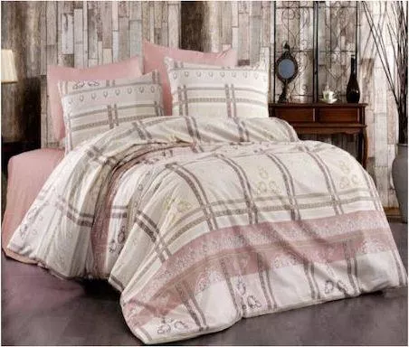 Μαξιλαροθήκη MayHome 2224226140 Καρό Βαμβάκι & Πολυεστέρας με Φάσα Σετ 70x50cm Ροζ