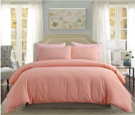 Μαξιλαροθήκη MayHome 2220238170 Μονόχρωμη Βαμβακερή με Φάσα Σετ 70x50cm Ροζ