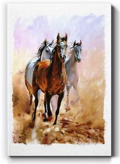 Πίνακας σε Καμβά Walls Άλογα Που Καλπάζουν 20x30cm