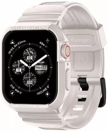 Θήκη Wearable Spigen Rugged Armor Pro για Apple Watch Series 4 / 5 / 6 / SE / 7 / 8 / 9 44mm / 45mm Σιλικόνη Μπεζ