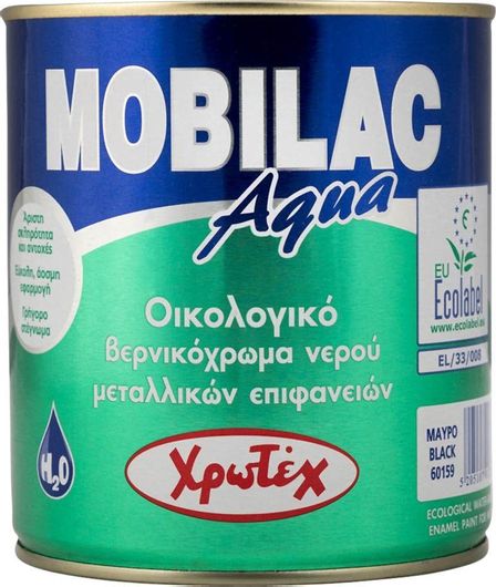 Βερνικόχρωμα Χρωτέχ Νερού Mobilac Aqua Γυαλιστερό 0.75L Λευκό