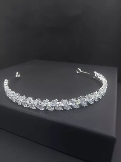 Νηφική Τιάρα Ro-Ro Accessories με Ζιργκόν 1cm