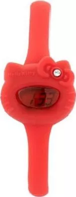 Παιδικό Ρολόι Hello Kitty με Λουράκι από Καουτσούκ Κόκκινο