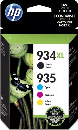 HP 935XL/934XL Γνήσιο Πακέτο 4 Μελανιών Εκτυπωτή InkJet Κίτρινο/Κυανό/Ματζέντα/Μαύρο X4E14AE