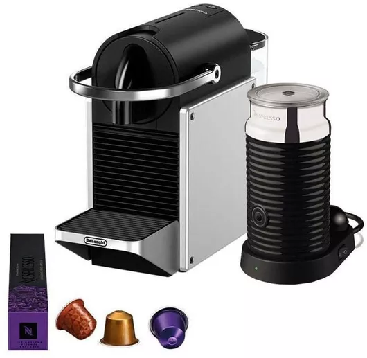 De'Longhi Pixie Καφετιέρα για Κάψουλες Nespresso Πίεσης 19bar με Αφρογαλιέρα Silver