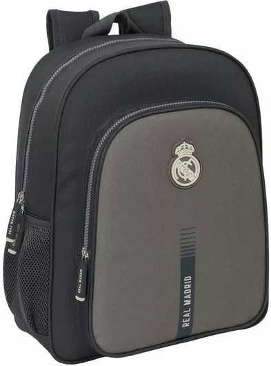 Σχολική Τσάντα Real Madrid C.F. Δημοτικού με Θήκη για Παγούρι Γκρι