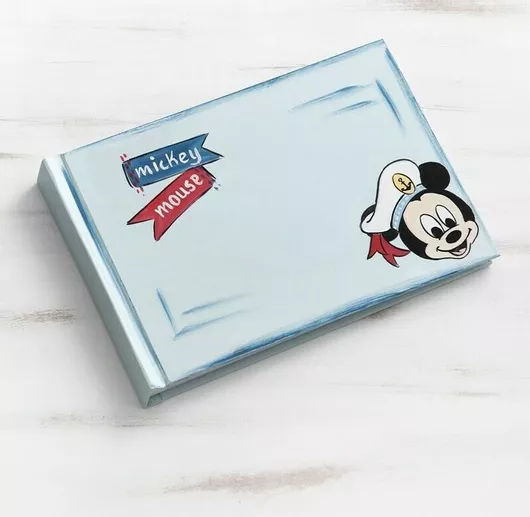 Βιβλίο Ευχών Παρίσης Χειροποίητο Mickey Ναυτικό Γαλάζιο