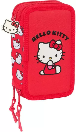 Hello Kitty Κασετίνα με 3 Θήκες Λευκό