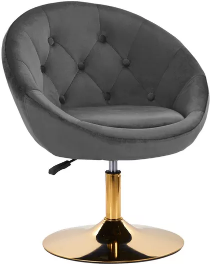 4rico Swivel Chair QS-BL12B Velvet Gray