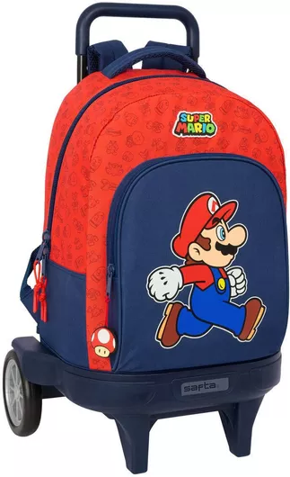 Σχολική Τσάντα Πλάτης Super Mario Σχολική Κόκκινο με Θήκη για Παγούρι