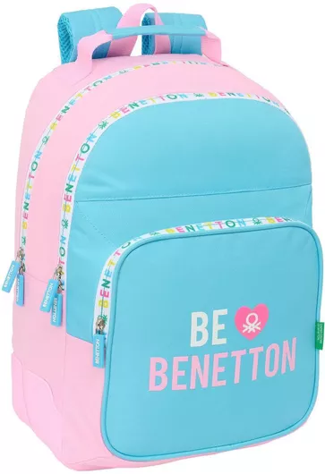 Σχολική Τσάντα Benetton Unique Ροζ Τυρκουάζ 32 X 42 X 15 Cm