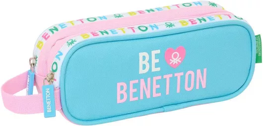 Benetton Κασετίνα με 2 Θήκες Ροζ
