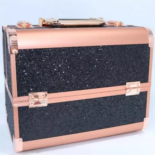 Βαλιτσάκι Αισθητικής My Home Luxury Μεταλλικό Μαύρο Υ37xΠ23xΒ28cm