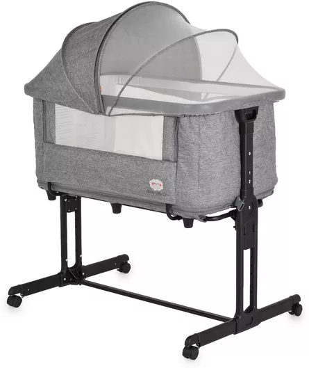 Λίκνο Moni με Στρώμα & Ρόδες Γκρι