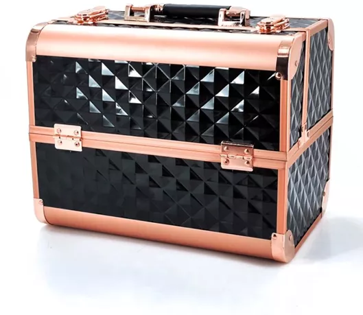 Βαλιτσάκι Αισθητικής My Home Luxury Μεταλλικό Μαύρο Υ31xΠ20.5xΒ25cm