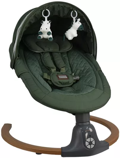 Relax Μωρού Bebe Stars Ηλεκτρικό Κούνια Fluffy με Μουσική & Δόνηση Forest Green για Παιδί έως 9kg